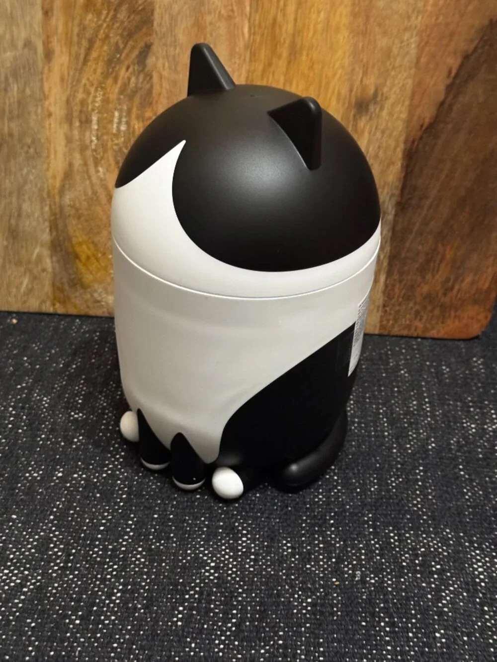 Ikea Grejsimojs Cat-Shaped Storage with Lid, Black and White Tuxedo, 506.031.78